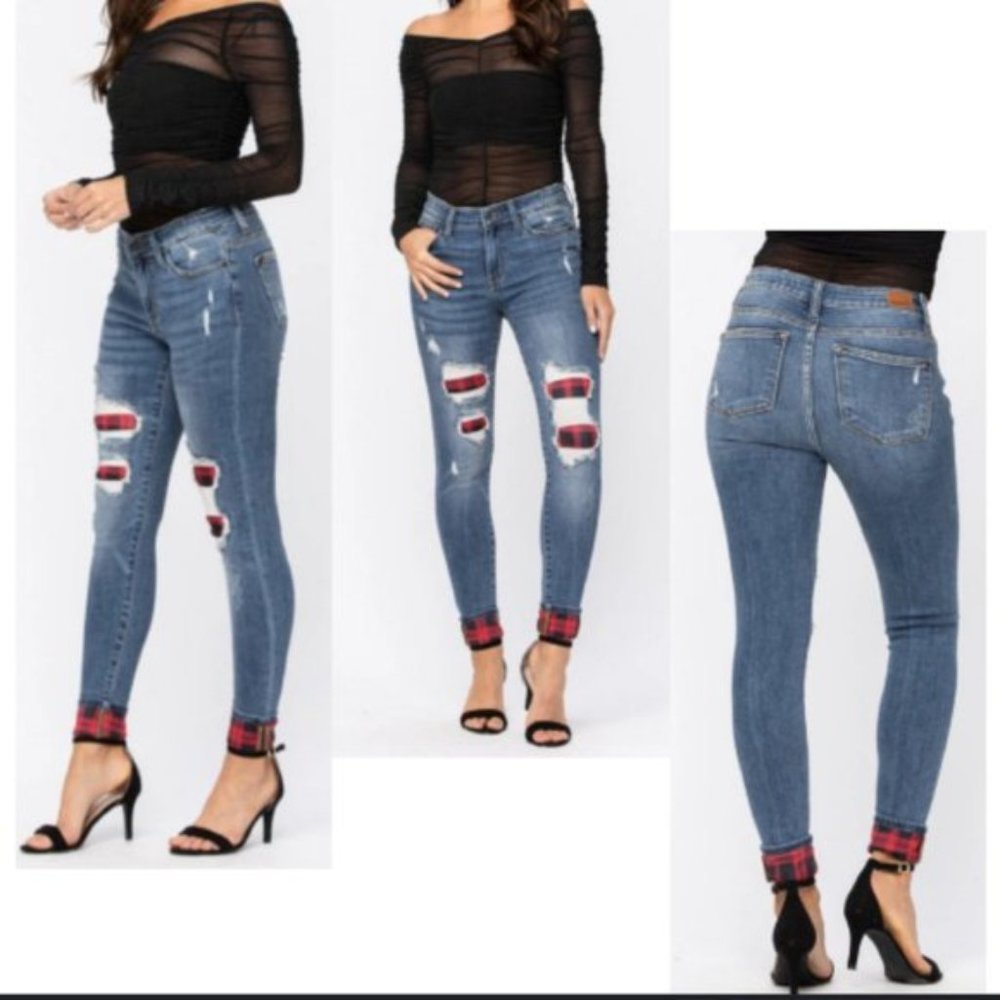 Judy Blue - So Buffalo - Patch Skinny (Size 22w)